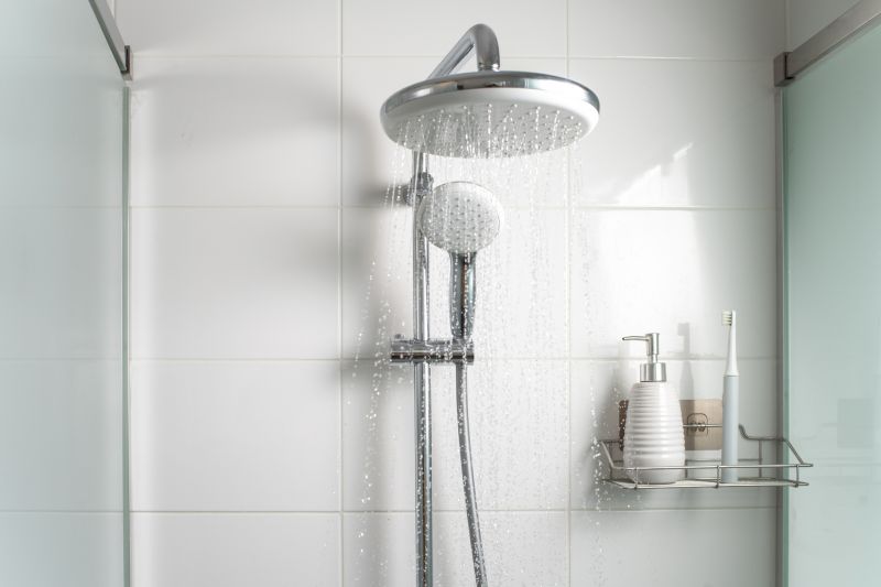 Rainfall Showerhead in Contemporary Bathroom